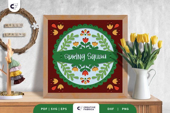 Download Spring Squad 3D Shadow Box Paper Cut SVG - Premium Resources