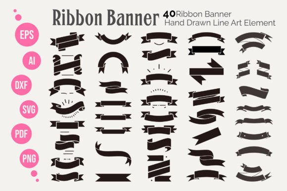 Download 50 Ribbon Banner SVG Element Bundle - Premium Resources