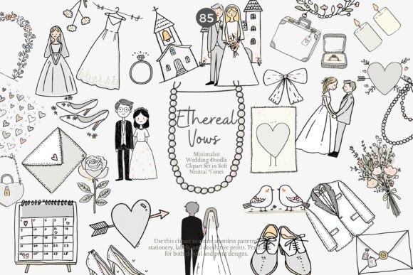 Download Minimalist Wedding Doodle Clipart Png - Minimal Collection