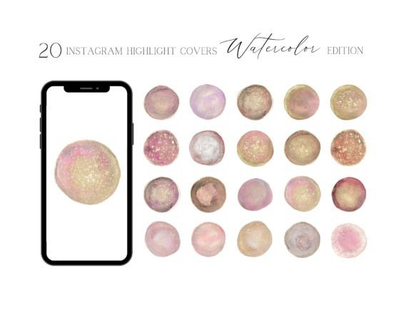 Download Shiny Watercolor Highlight Covers - Highlight Collection